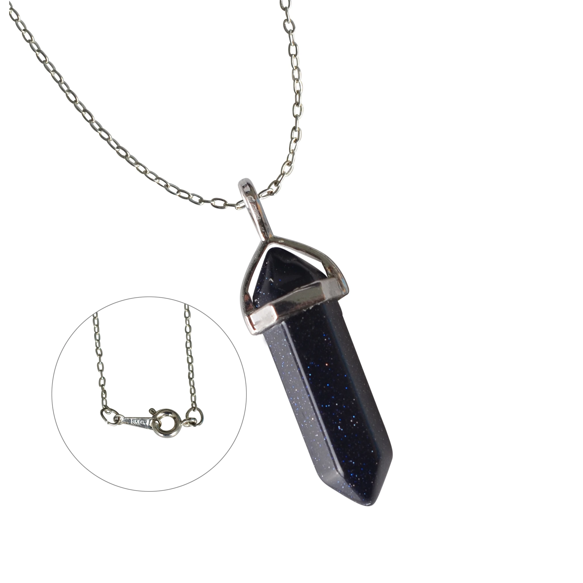 Винтажное ожерелье с кулоном из кварца и кристаллов для женщин howlite, ожерелье из лазурита с тигровым глазом, модное ювелирное изделие, бижутерия - Окраска металла: Blue Gold Stone