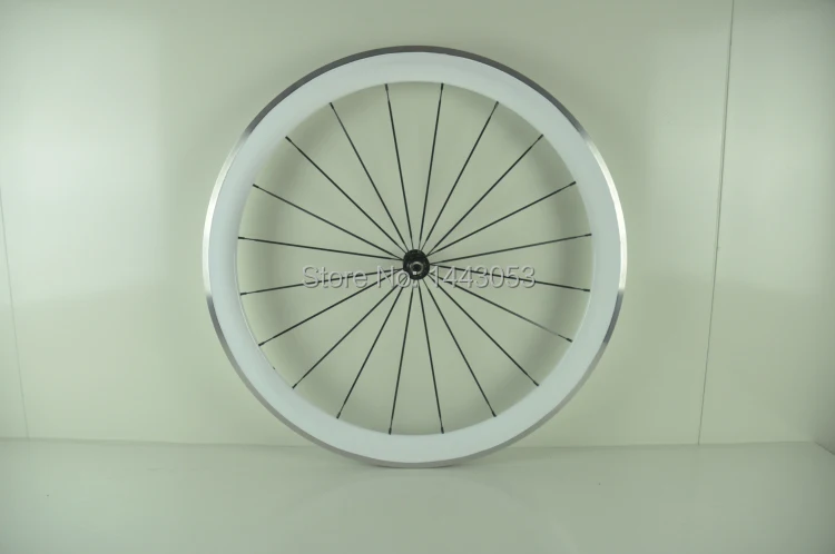 

Carbon alloy wheels 50mm alloy surface braking wheels with 3k white glossy finish bike wheelset in big sale