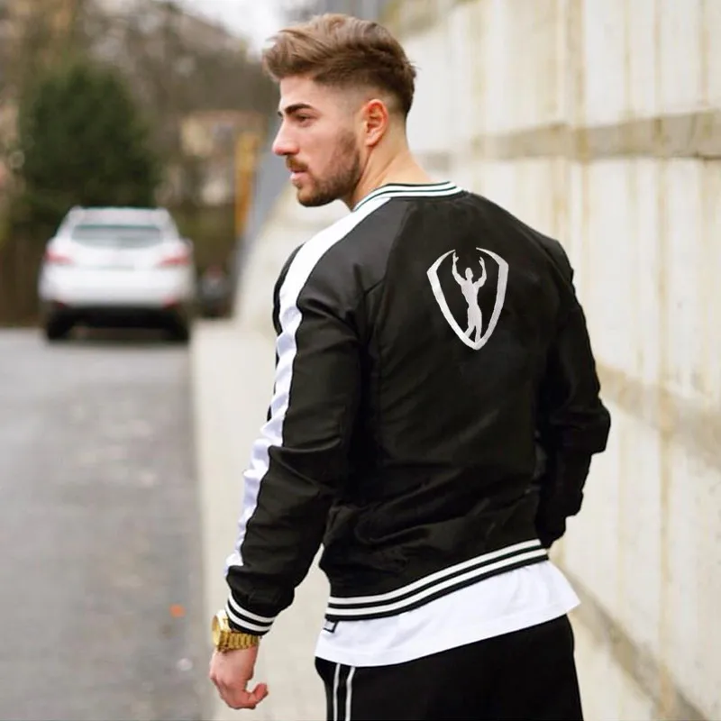 2018 Новые мужские куртки осенние толстовки на молнии для фитнеса Мужская Верхняя