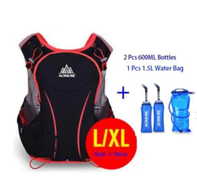 L XL 5 AONIJIE Trail, рюкзак для бега, для спорта на открытом воздухе, для пешего туризма, походный рюкзак, 5л, марафон для бега, гидратационный жилет, упаковка для 1,5 л, сумка для воды - Цвет: L XL 5