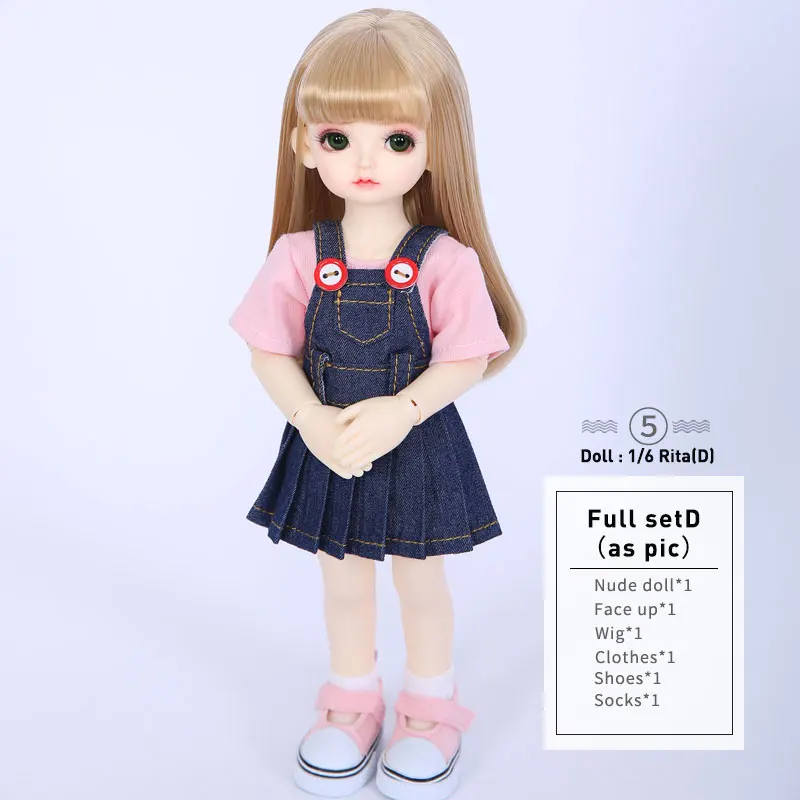 1/6 BJD кукла полный набор костюм Рита SouldollRory ваниль Mien Kimi Nine9 pio милый YOSD парик одежда обувь Littlefee полный набор - Цвет: Rita Fullset D