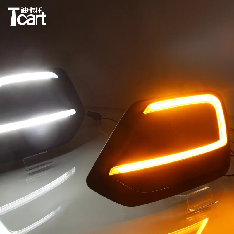 Tcart 2 шт. дневного света для Chevrolet Trax 2017 2018 желтый указатель поворота
