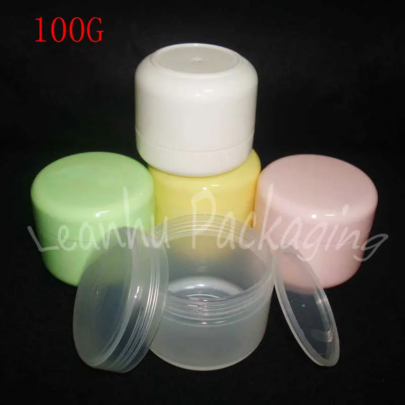 

100G Plastic Cream Jar , 100CC Empty Cosmetic Container , Mask / Cream / Powder Sub-bottling ( 50 PC/Lot )