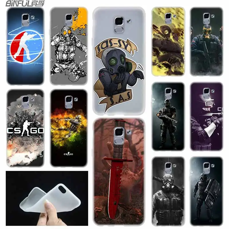 Мягкий чехол для телефона Samsung Galaxy J6 J8 J3 J5 J7 J4 Plus 2018 2016 2017 EU Prime Pro Ace j610 CS GO|Бамперы| |