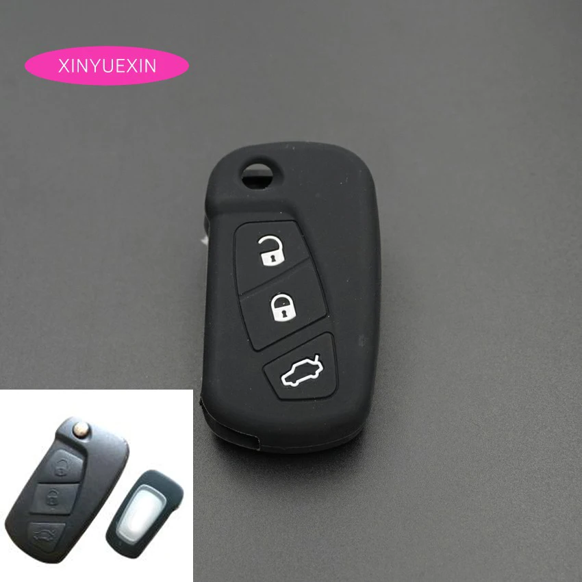 Силиконовый резиновый чехол для ключа Xinyuexin Брелока Для FORD KA GALAXY Fusion Mk4 Kuga Edg