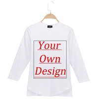 customized kids t shirts children 100 cotton long sleeve print your own designe tee tshirt girl boy custom photo logo printing