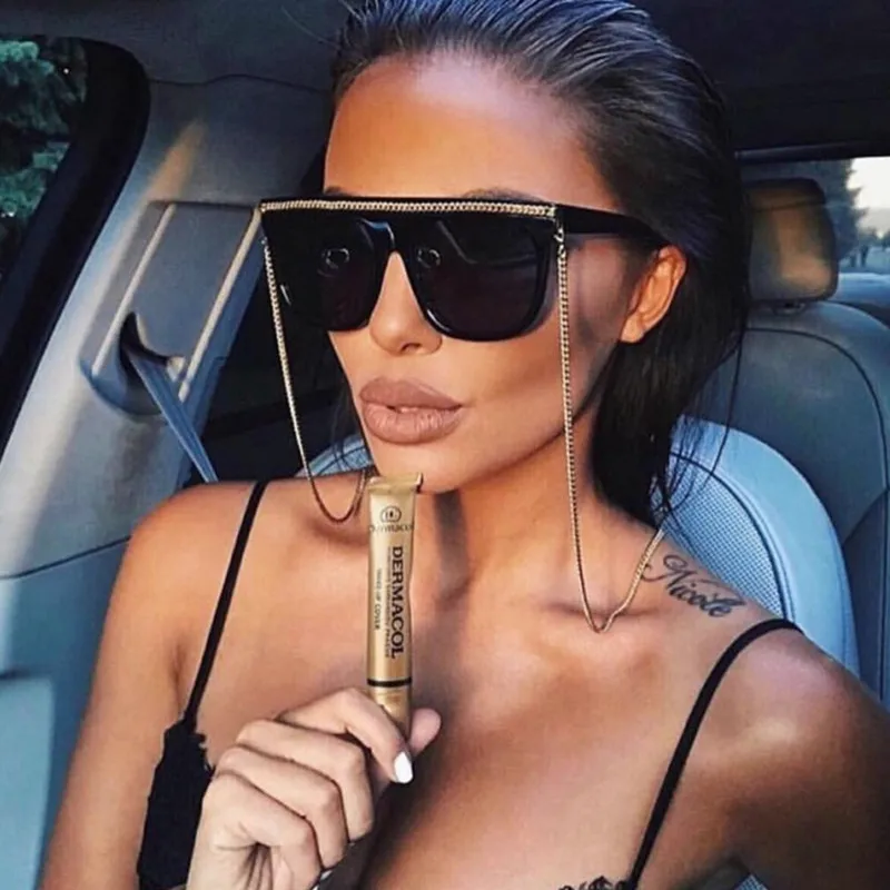 Квадратные Солнцезащитные очки HBK большие винтажные дизайнерские с градиентными