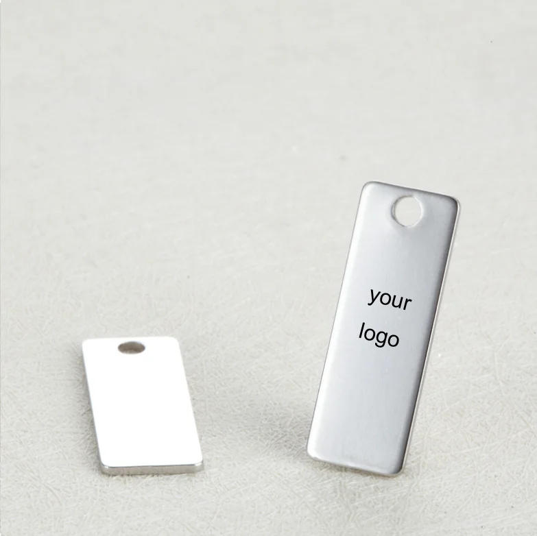 9*25 мм прямоугольная бирка кулон на заказ из нержавеющей стали очарование