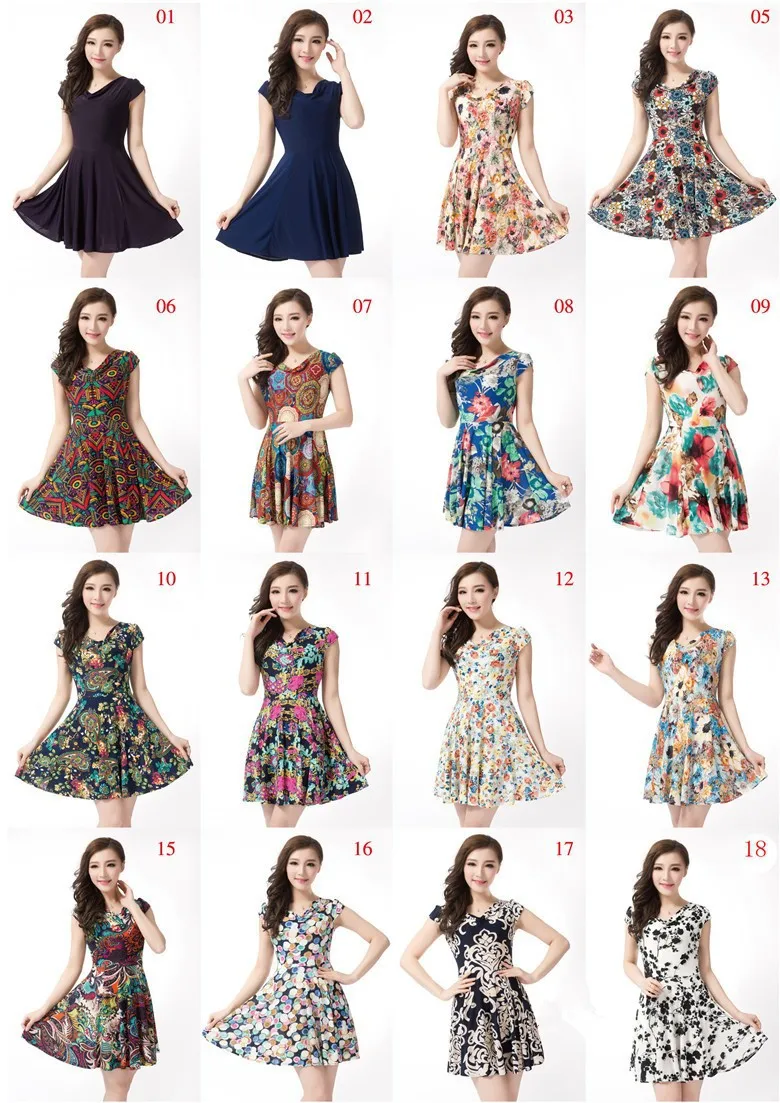 Для женщин ретро платье Vestidos Mujer 2017 Винтаж летнее с цветочным рисунком плюс