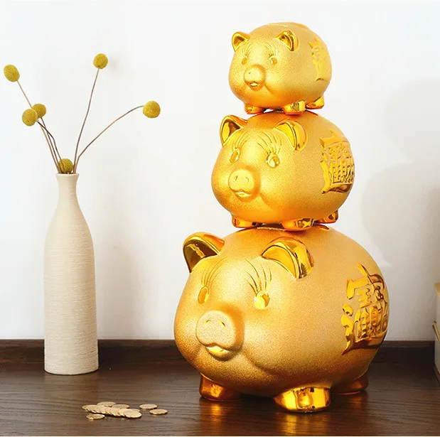 Керамическая копилка в виде свиньи для творчества Копилка животного денег