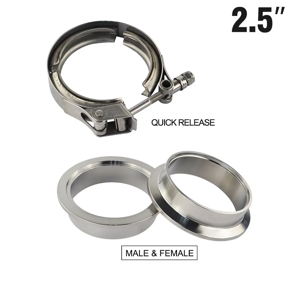 2.5 Inch " 2,5" " 3,5" " Нержавеющая сталь автомобильный v-диапазон выхлопа мужской женский фланец комплект 76 мм Vband зажимы V band зажим 1,5 2,5 3-дюймовый зажим - Цвет: 2.5 Inch