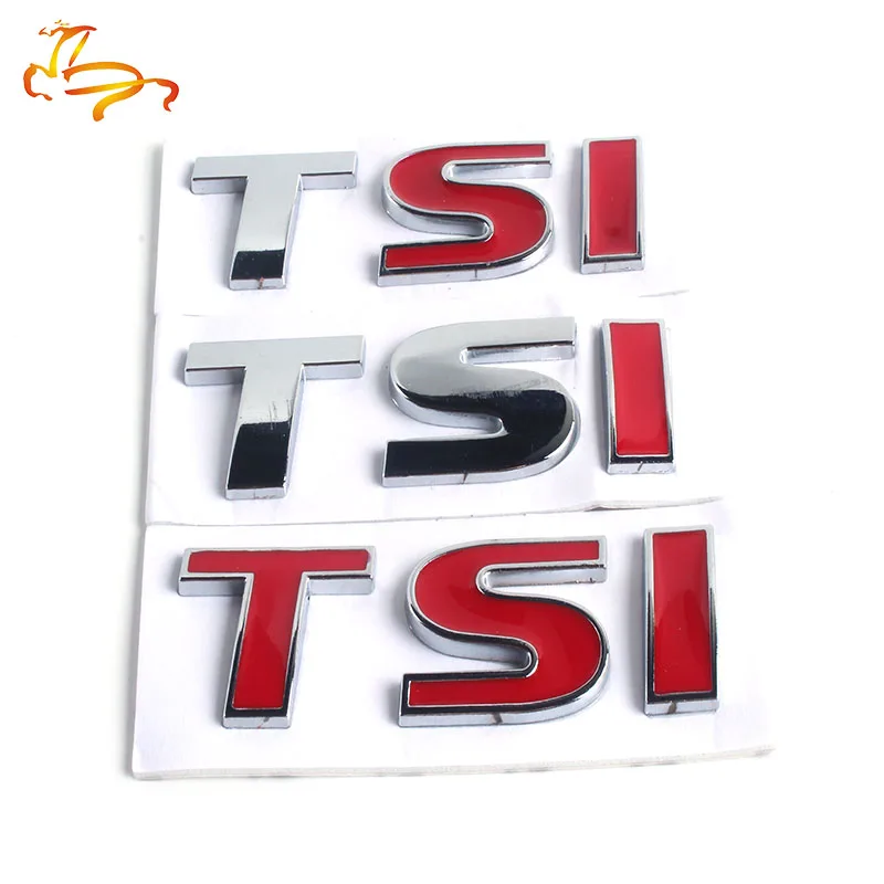 

Brand 3D Metal TSI Emblem Car Styling Badge Sticker Decal for Tiguan Polo Golf 4 5 6 MK6 TSI Car-Styling 8*2.3cm R