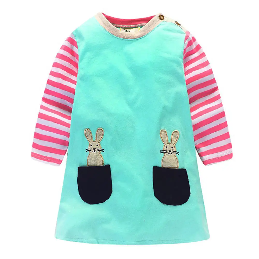 Платье принцессы в полоску littlemandy осеннее платье с животным узором Детские