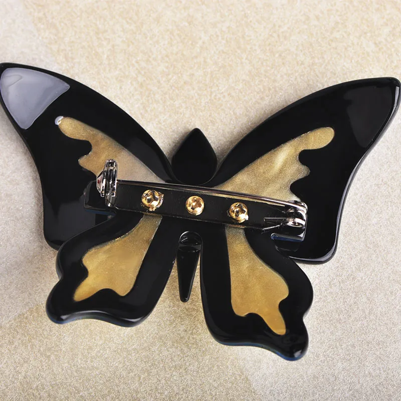 Funmor Blue Butterfly Shape Brooches Acrylic Insect Pin Badge Women Kids Clothes Accessories Big Size Animal Handmade Brooch | Украшения и