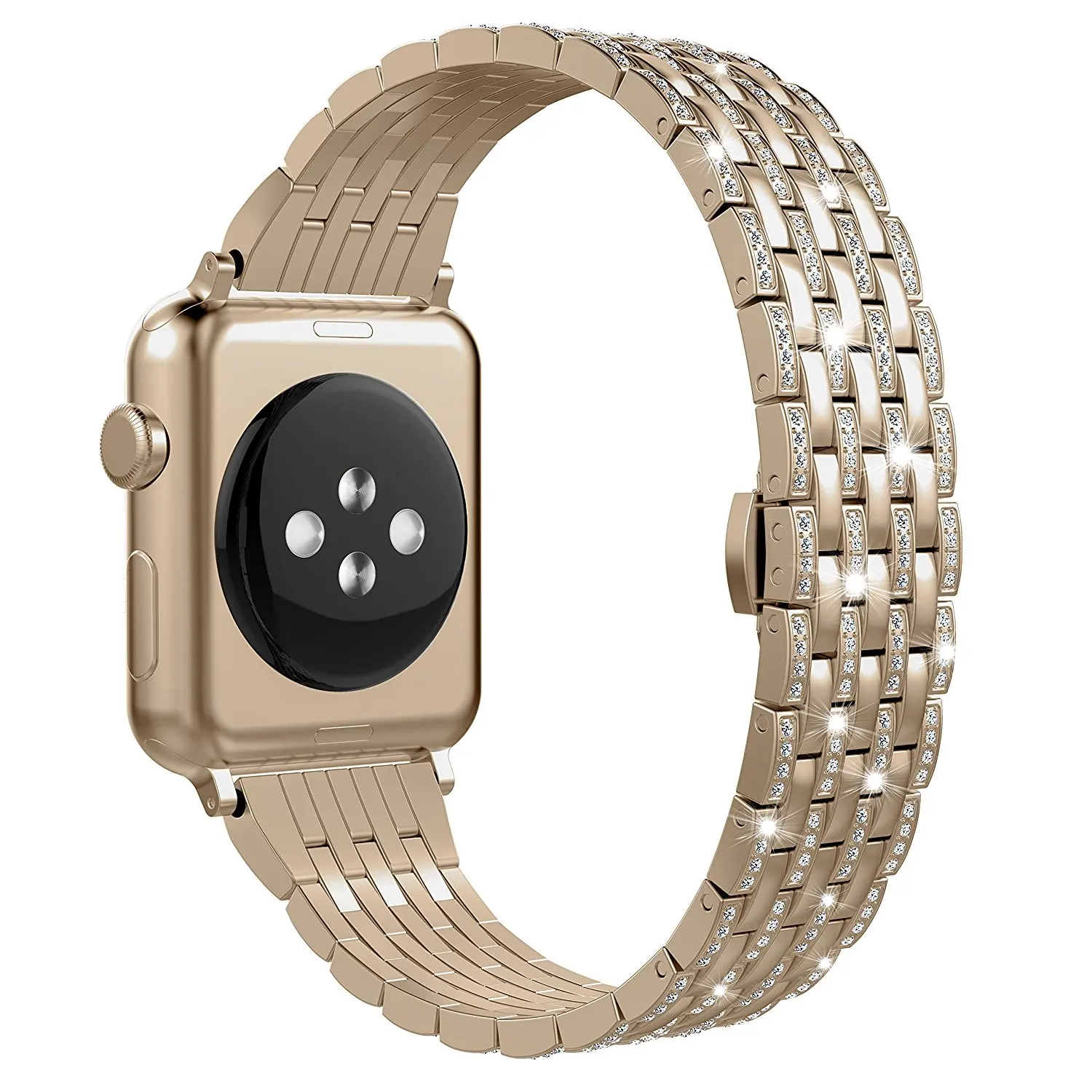 Роскошные Стразы, бриллиантовый ремешок для apple watch 44 мм 42 мм 40 мм 38 мм металлический ремешок из нержавеющей стали для iWatch серии 5 4 3 2 1