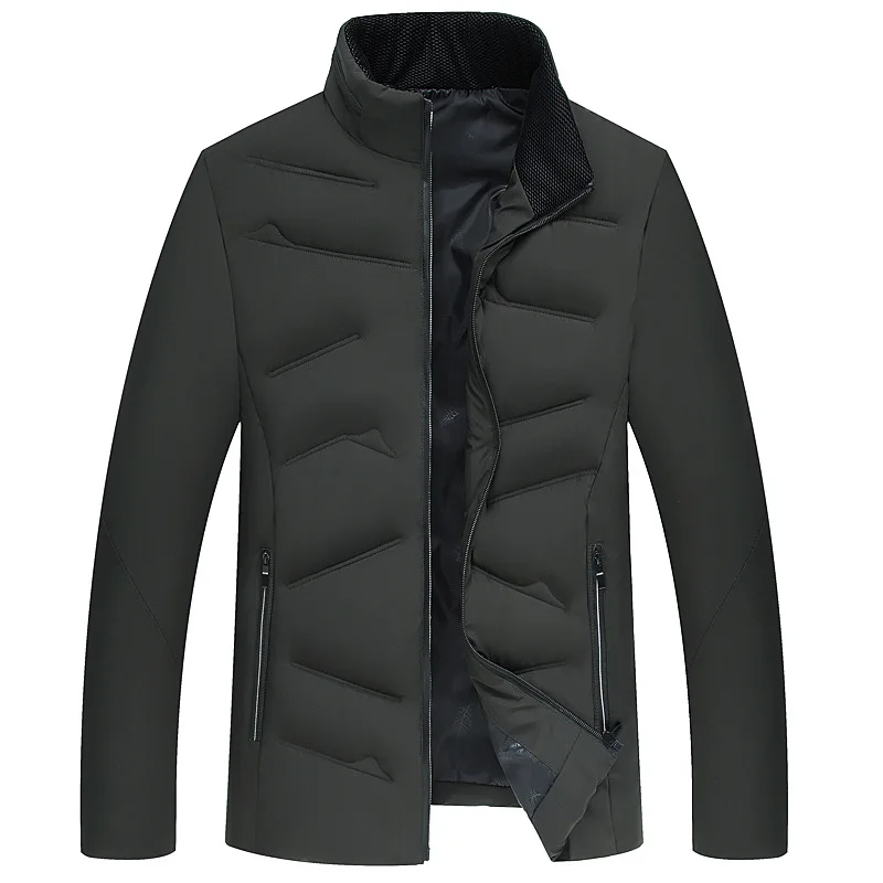 2018 осень зима мужская куртка теплая с длинным рукавом стоячий воротник молния