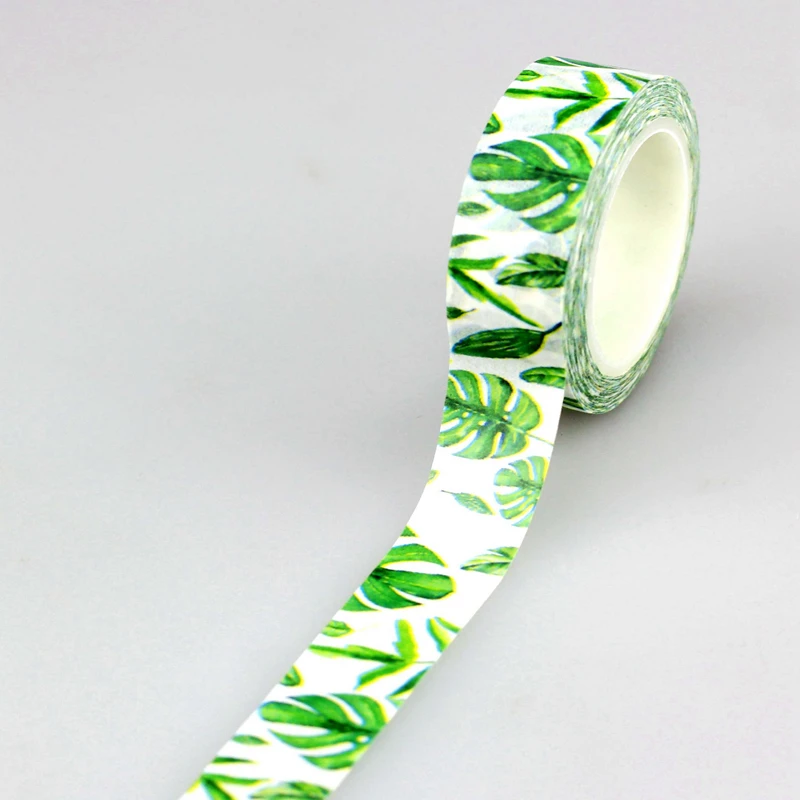 

Decorative Tropical Leaves Washi Tapes Japanese DIY Scrapbooking Masking Tape 1.5cm*10m School Office Supply