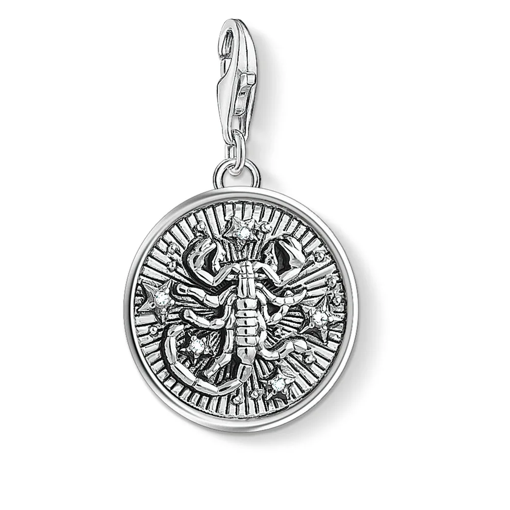Scorpio 12 звезд созвездия Знак зодиака талисманы скорпион кулон подходит для DIY Браслеты Золото Тайский 925 пробы серебро 12 ювелирные изделия со знаками Зодиака - Окраска металла: Scorpio