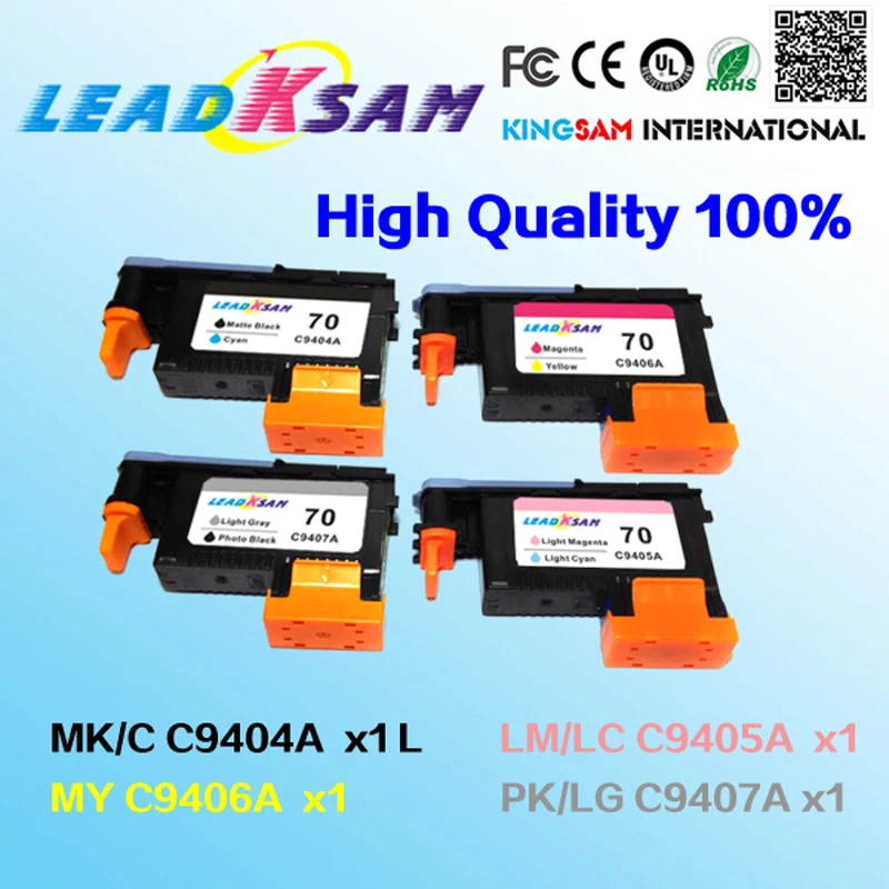 4 шт. печатающая головка leadksam совместимая с hp70 для принтера 70 Z2100 Z3100 Z3200 Z5200 |