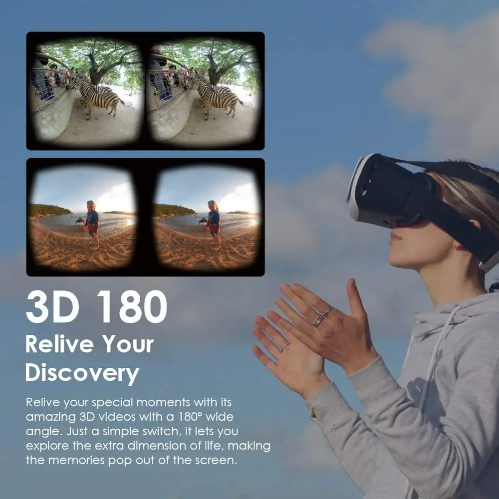 QooCam 4K 360 и 3D VR 180 камера-вращающийся 3 объектива, портретный режим, стабилизация видео, смарт-клип, 120 FPS замедленное движение, 3D фото