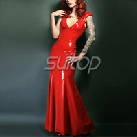 suitop red latex rubber party dresses
