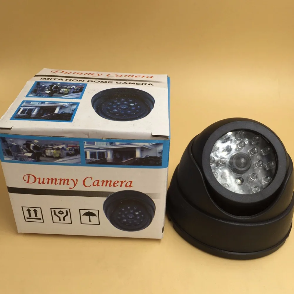 

Dummy Dome Fake Surveillance Security Camera CCTV Flashing Red LED Light Indoor
