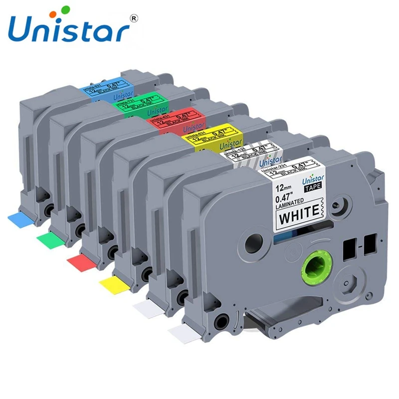 Unistar 6 упаковок стандартная ламинированная этикетка TZe231 совместимая с Brother P touch TZ