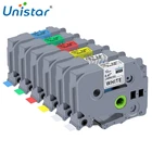 Unistar, 6 упаковок, стандартная ламинированная этикетка TZe231, совместимая с Brother P touch TZ, ярлыки для офиса, ярлыки с яркостью 12 мм