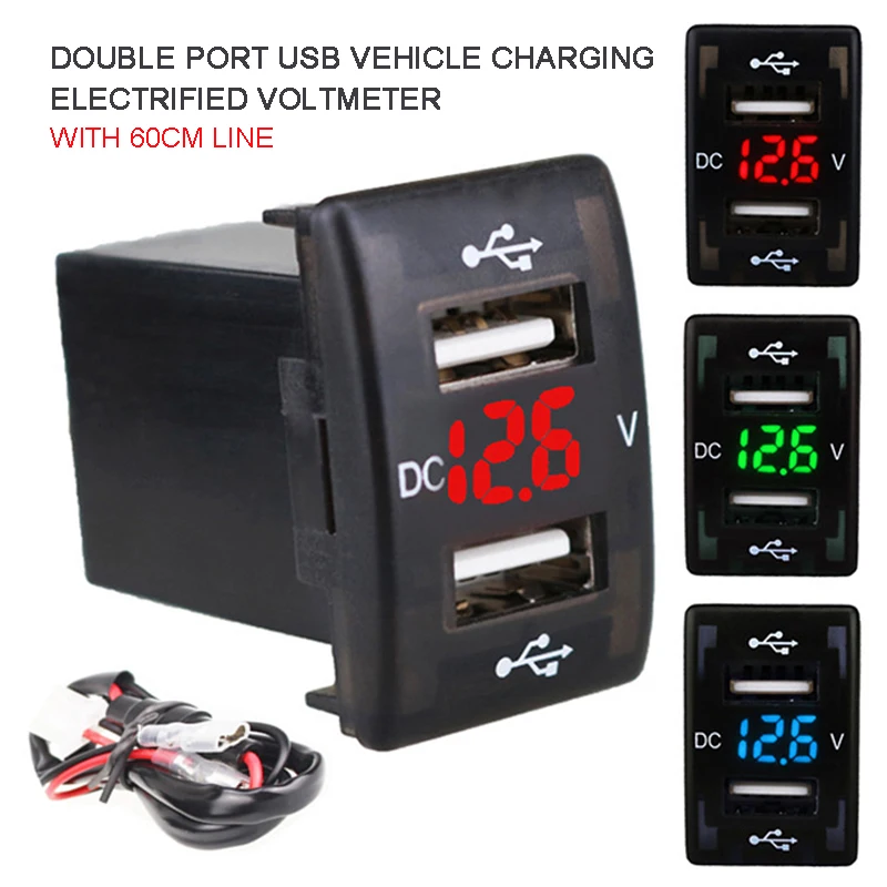 Автомобильный двойной USB порт зарядное устройство адаптер светодиодный ночной дисплей зарядное устройство розетка для samsung Galaxy S10e светодиодный вольтметр адаптер питания