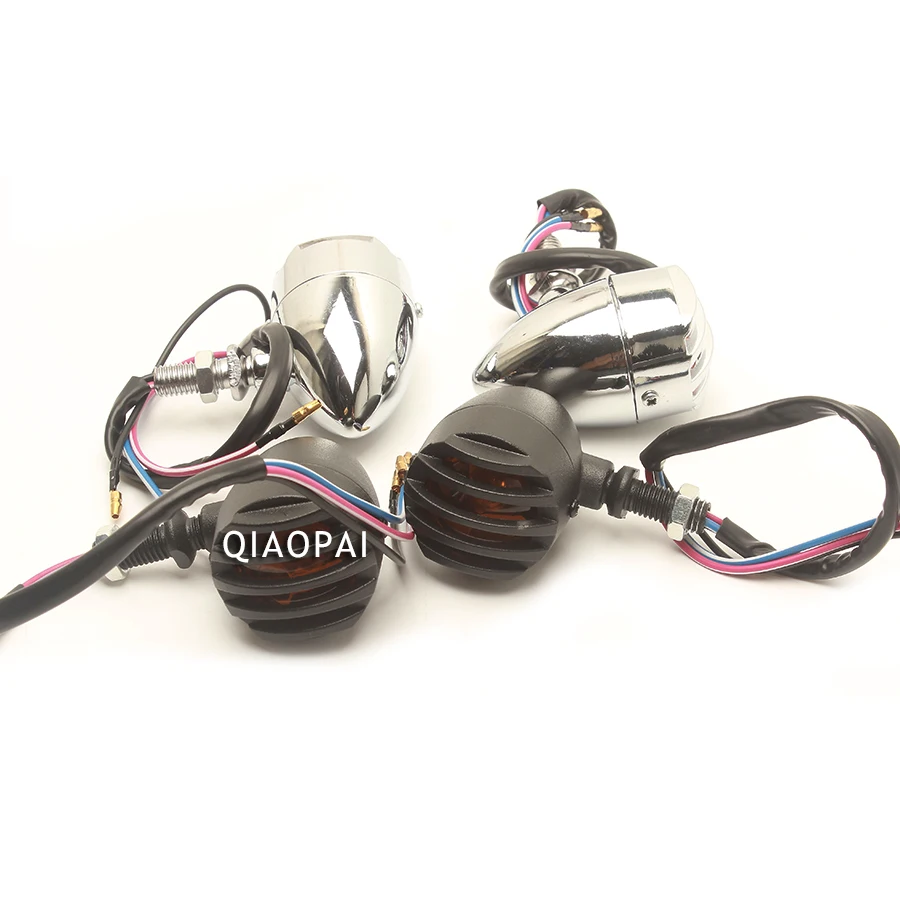 Индикатор поворота мотоцикла 1 пара лампа для гриль ретро Harley Cafe Racer Chopper Honda Kawaski |