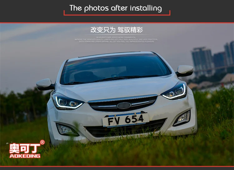 AKD автомобильный Стайлинг фара для фары для автомобиля Hyundai Elantra 2011 Elantra MD Светодиодный фонарь H7 D2H Hid вариант Ангел глаз биксеноновый луч