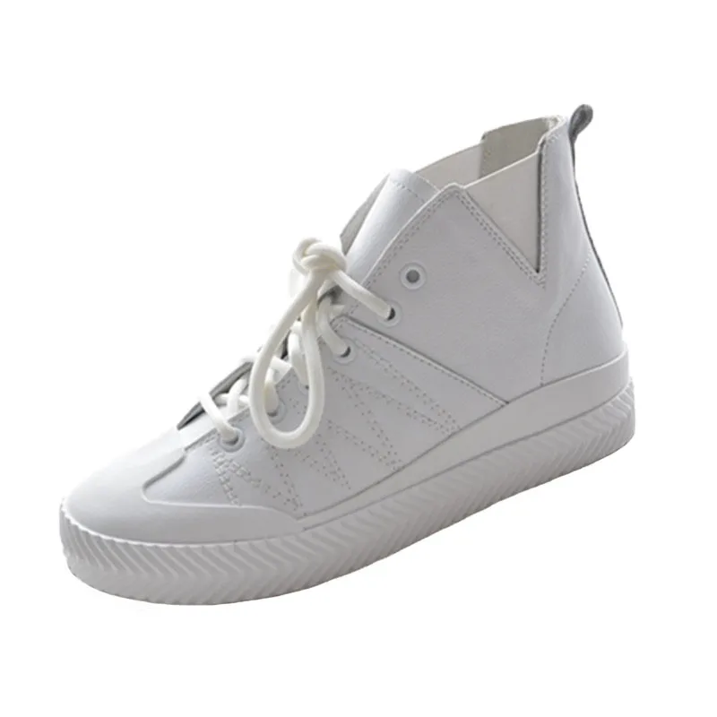 

Careaymade-New high profile genuine leather shoes,Korean version white shoes,round head sports flat bottom casual shoes