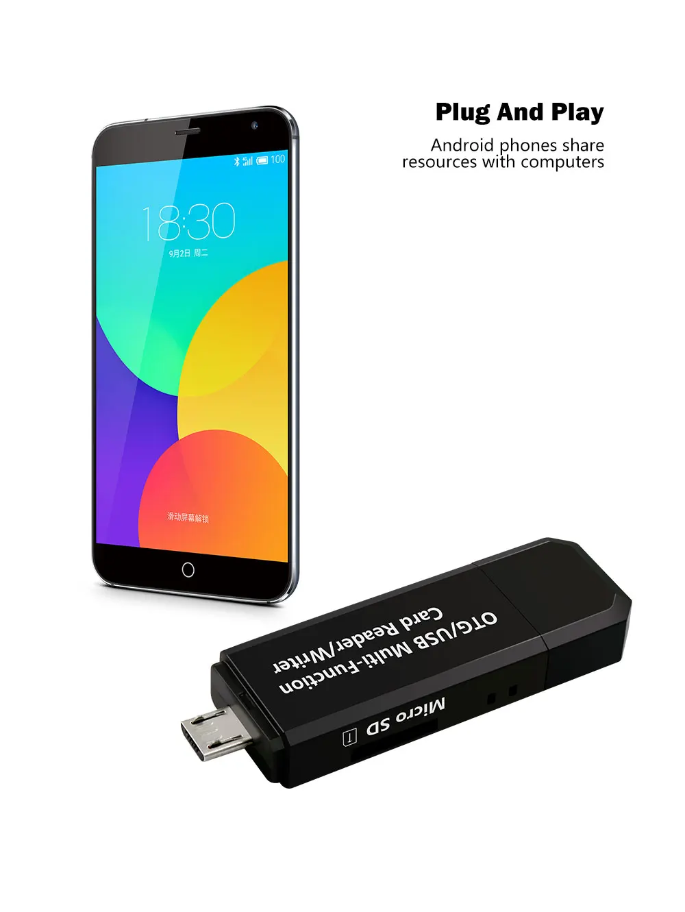 2 в 1 OTG USB кард-ридер флэш-накопитель для Android/PC удлинители высокоскоростной USB2.0 Универсальный OTG TF/SD кард-ридер