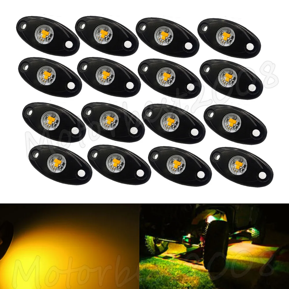 

20PCS 2" 9W Amber OffRoad Truck Trail Fender Lighting LED Rock Light Under Body Wheel Backup/ Reverse Light Puddle Light DRL ATV