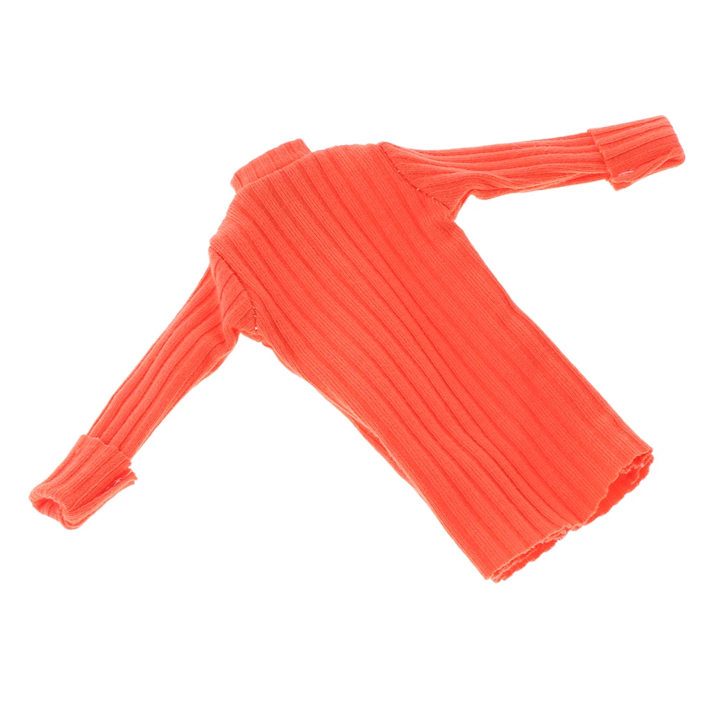 Orange 1/6 кукольный свитер, милый длинный свитер ручной работы, зимняя одежда для кукол, повседневная одежда, аксессуары, кукольная одежда - Цвет: Orange
