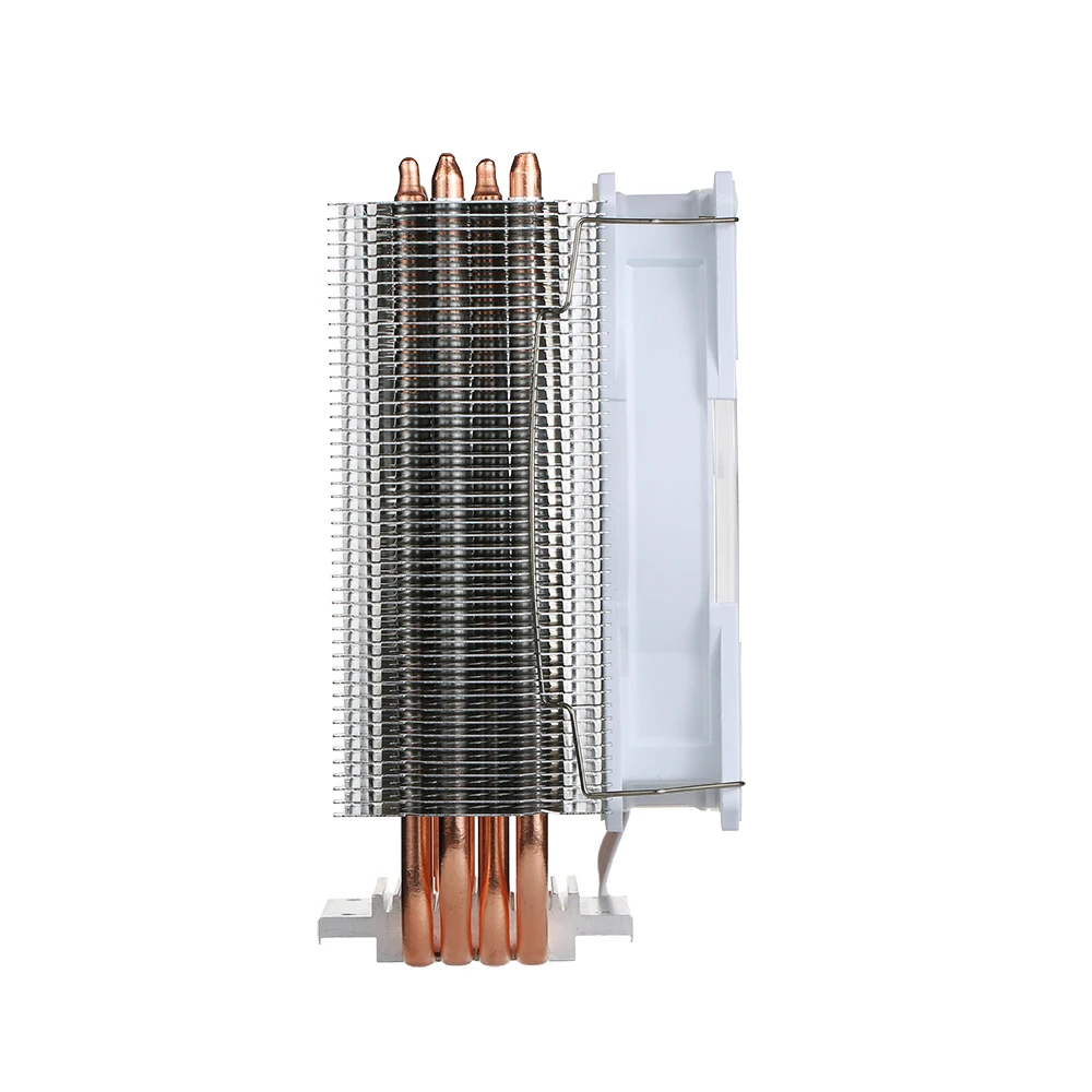 SOPLAY cpu Cooler 4 тепловые трубки 4pin 12 см белый светодиодный вентилятор ПК компьютер для Intel LGA 115X AMD все серии охлаждения процессора вентилятор радиатора