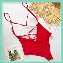 Комплект бикини с желтым цветком, красный гофрированный бикини,, mujer maillot de bain femme, бандажный плиссированный купальник, женский купальник с пуш-ап