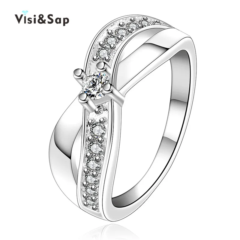 

Eleple X Shape Wedding Rings For Women vintage engagement gifts cubic zirconia wholesale fashion Jewelry drop shipping VSR023