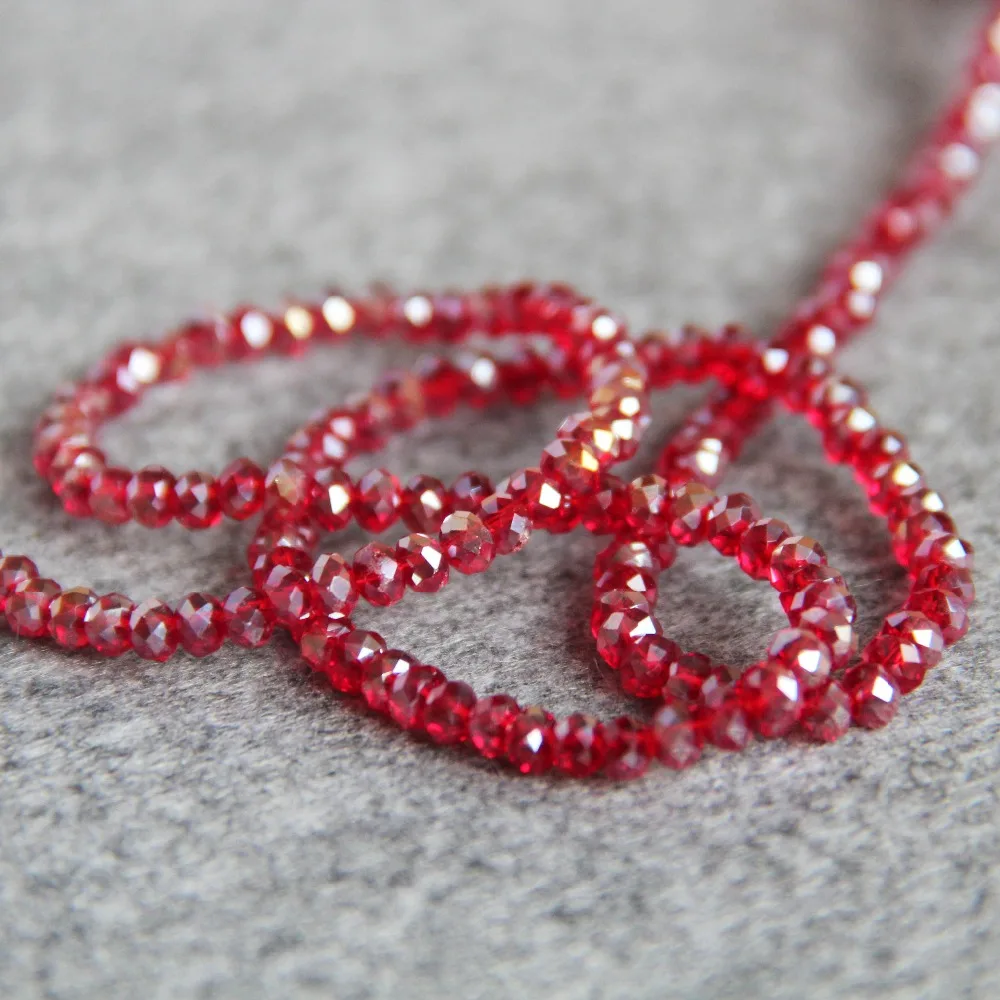 New For Necklace&ampBracelet 3*4mm Faceted Red AB+ Colorful Glass Crystal Beads Stone Loose 15inch DIY Fashion Jewelry Making | Украшения и