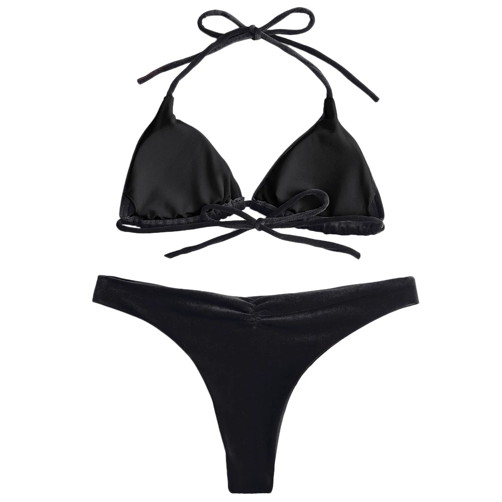 2018 Летний Новый сексуальный бархатный женский купальник бикини с высокой