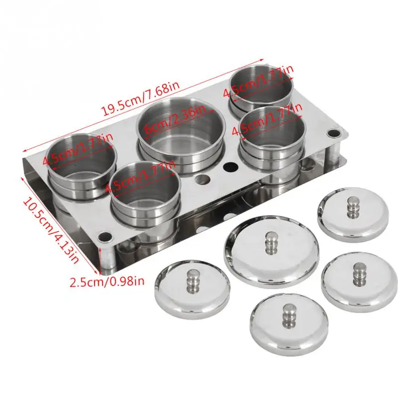 

5PCS/Set Nail Art Equipment Mini Steel Decoration Acrylic Nails Tips Cup Dappen Professional Manicure Tool For Liquid Powder