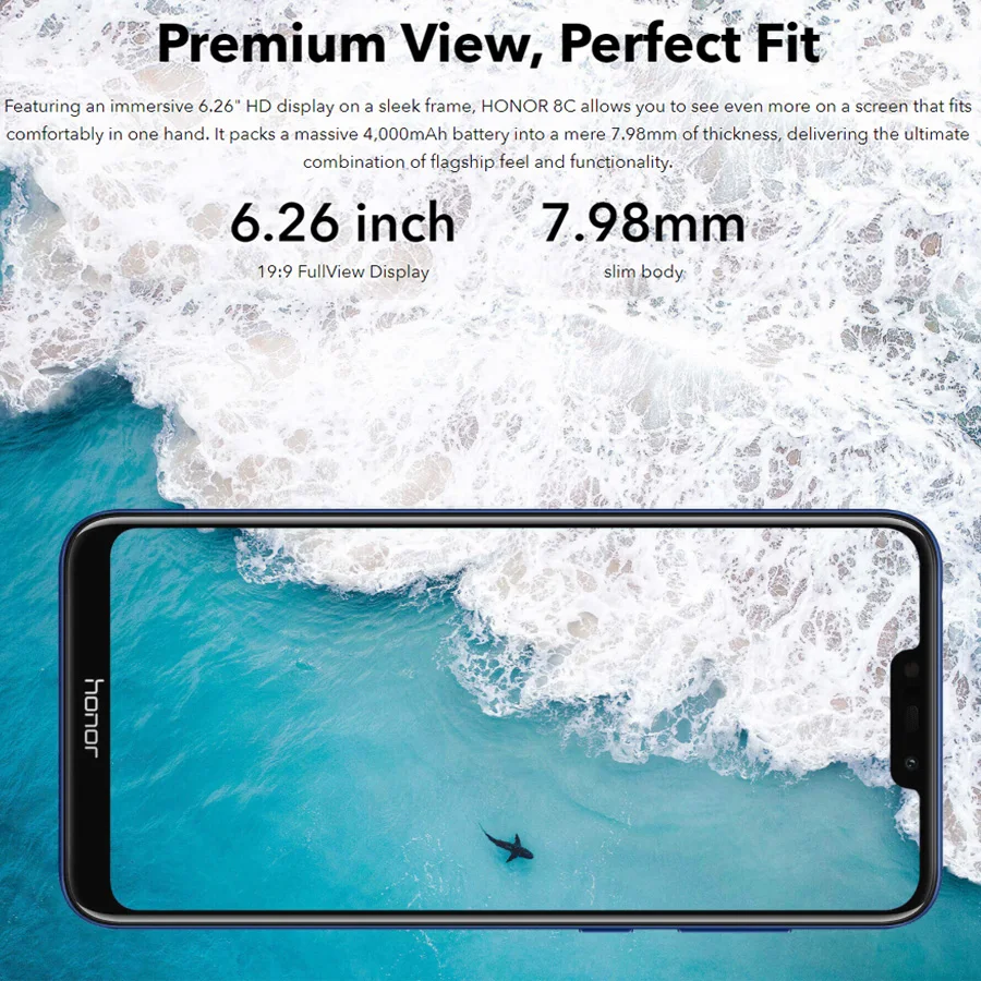 Оригинальный honor 8c мобильный телефон 6 26 &quot4 Гб ОЗУ 32 ПЗУ Snapdragon 832 Android 8 1 13.0MP + 2.0MP