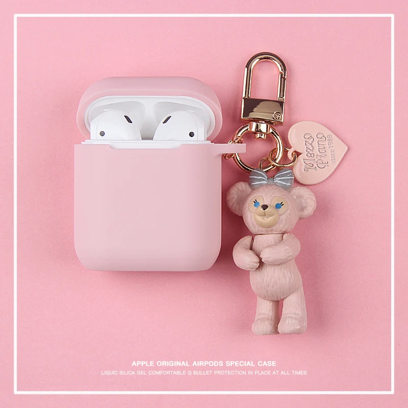 Медведь Даффи декоративный силикон чехол для Apple Airpods чехол Аксессуары Защитный чехол Bluetooth наушники чехол Брелок Подарки