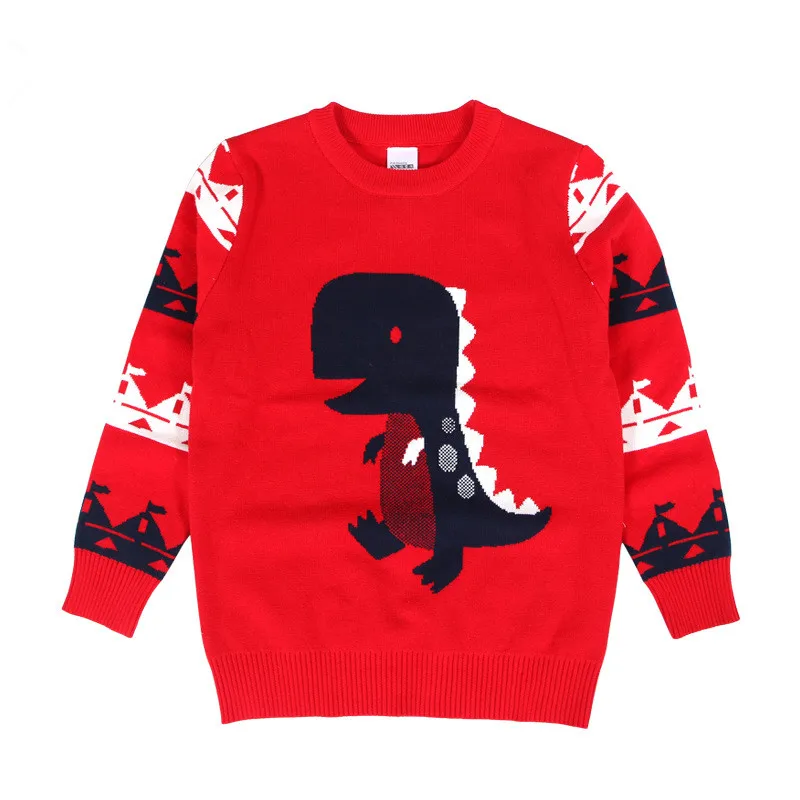 Autumn Winter Hot Sale Baby Boys Clothes Sweater Pattern Cartoon Dinosaur Cotton Soft Pullover Preppy Style Student Sweater