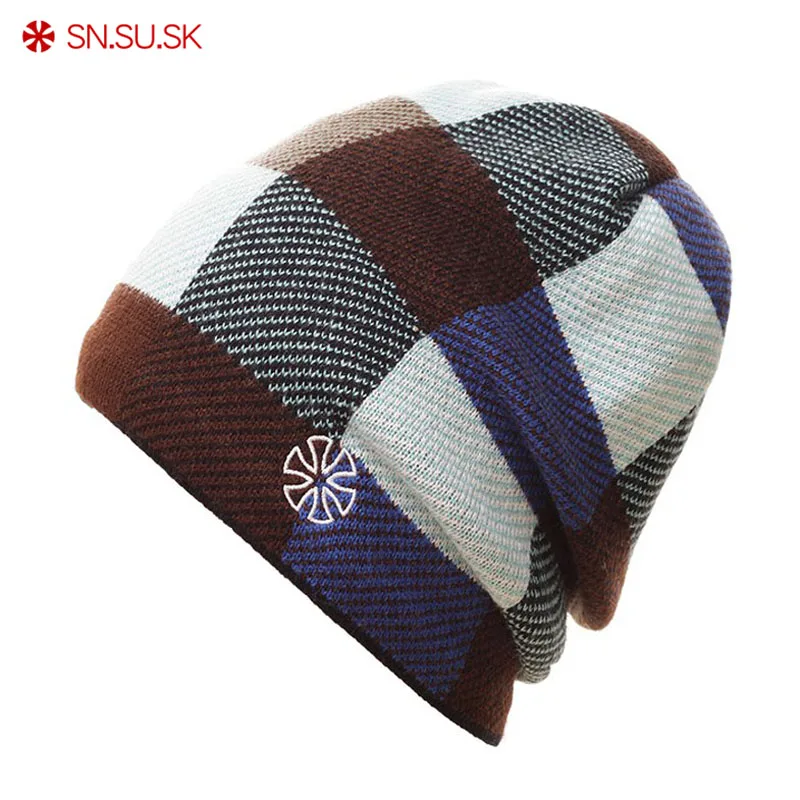 SN.SU.SK сноуборд Gorros Зимние Лыжные шапки для катания на коньках клетчатые мужчин и