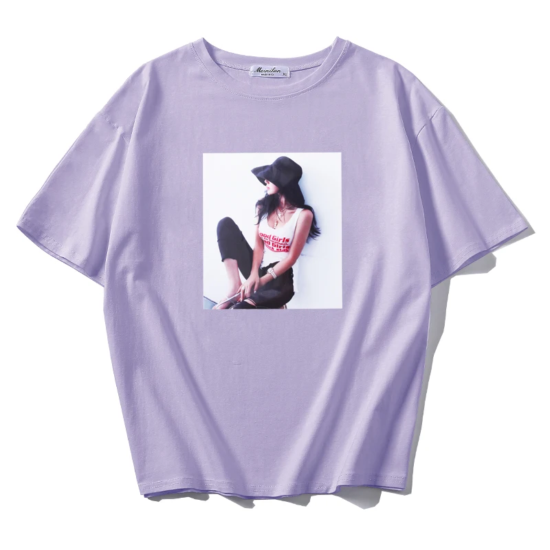 new 2019 summer fashion Women tops tees t-shirts short sleeve Casual tunic basic shirt t print 100% cotton blue | Женская одежда