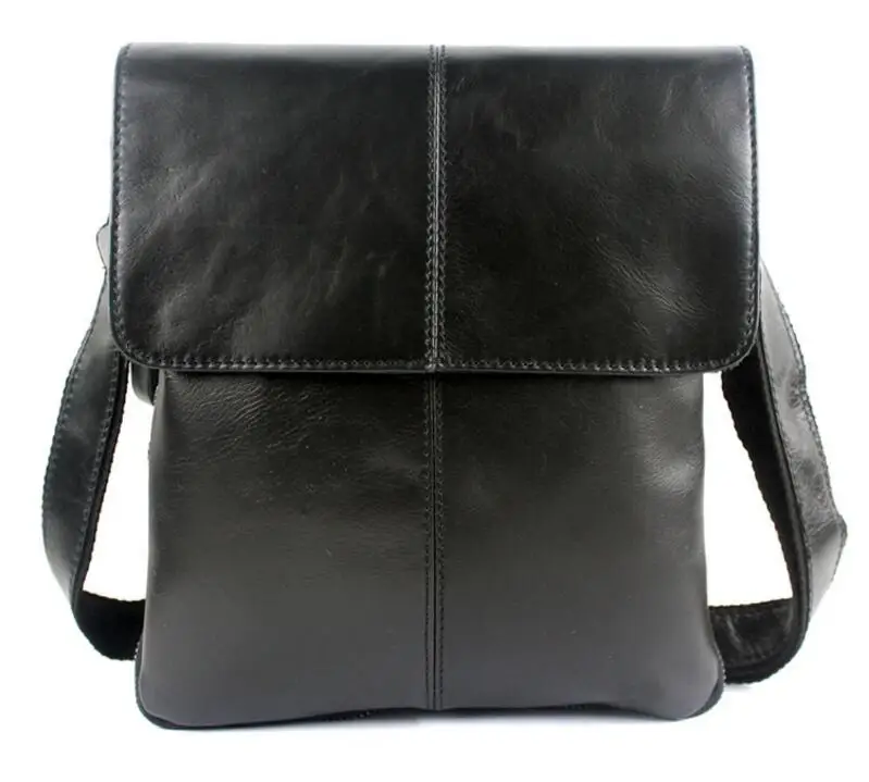 black bag Деловые Сумки из натуральной кожи с клапаном, мужская сумка на плечо, маленькие дорожные сумки через плечо, высококачественные кожаные сумки-мессенджеры для мужчин - Цвет: black bag