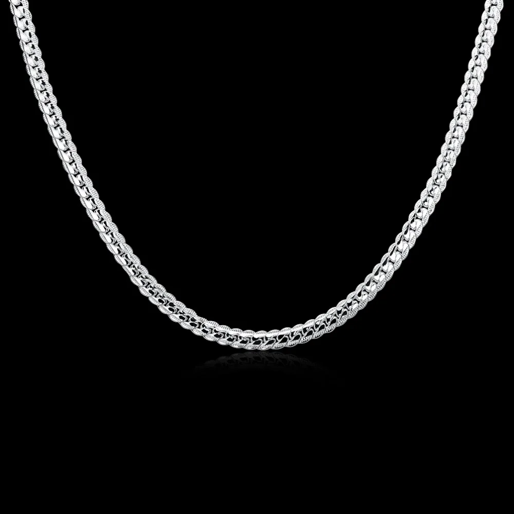 5MM Snake Chain Necklace Beautiful Fashion Jewerly Making Solid Silver Plated Classic Wide Statement Men's Punk Rock | Украшения и