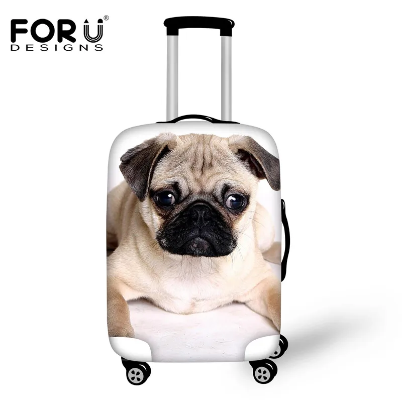 H1989 FORUDESIGNS/ Чехол для багажа, защитный чехол с милым Мопсом, эластичный Водонепроницаемый чехол от пыли и дождя для 18 ''-30'', чехол для костюма - Цвет: H1989