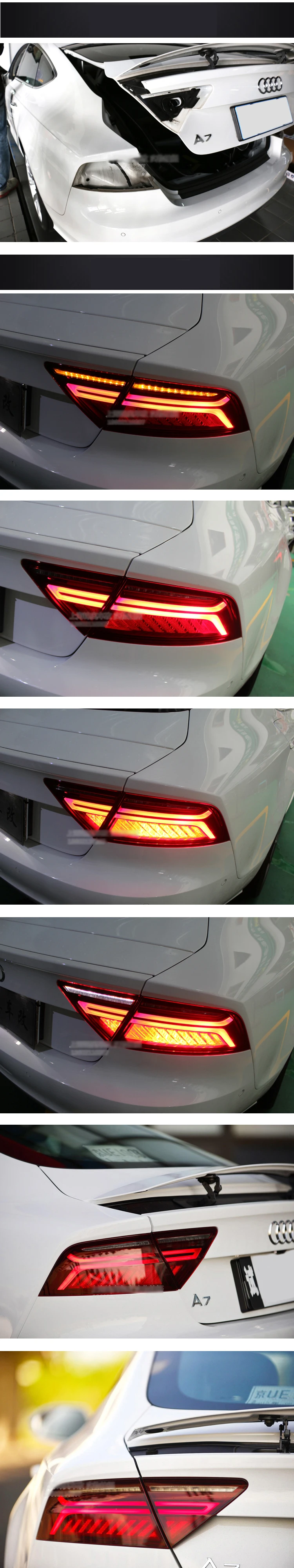 Автомобильный Стайлинг задние фонари чехол для Audi A7 задний фонарь 2012- светодиодный Audi A7 задние фонари задний багажник drl+ сигнал+ тормоз+ ревер
